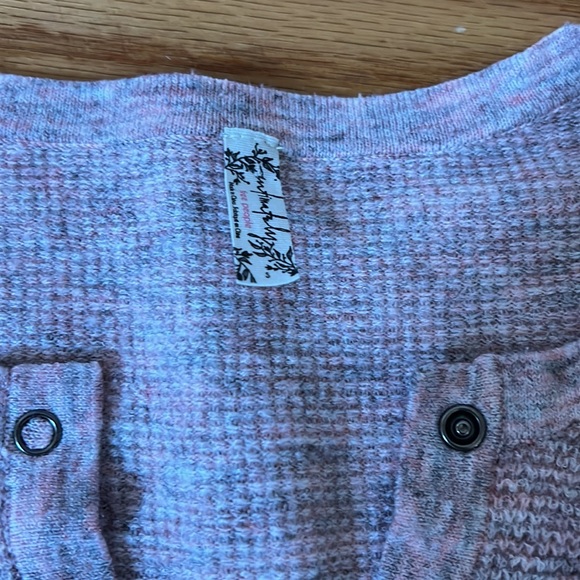 Free People Pink Thermal Set Size Small - Picture 6 of 7